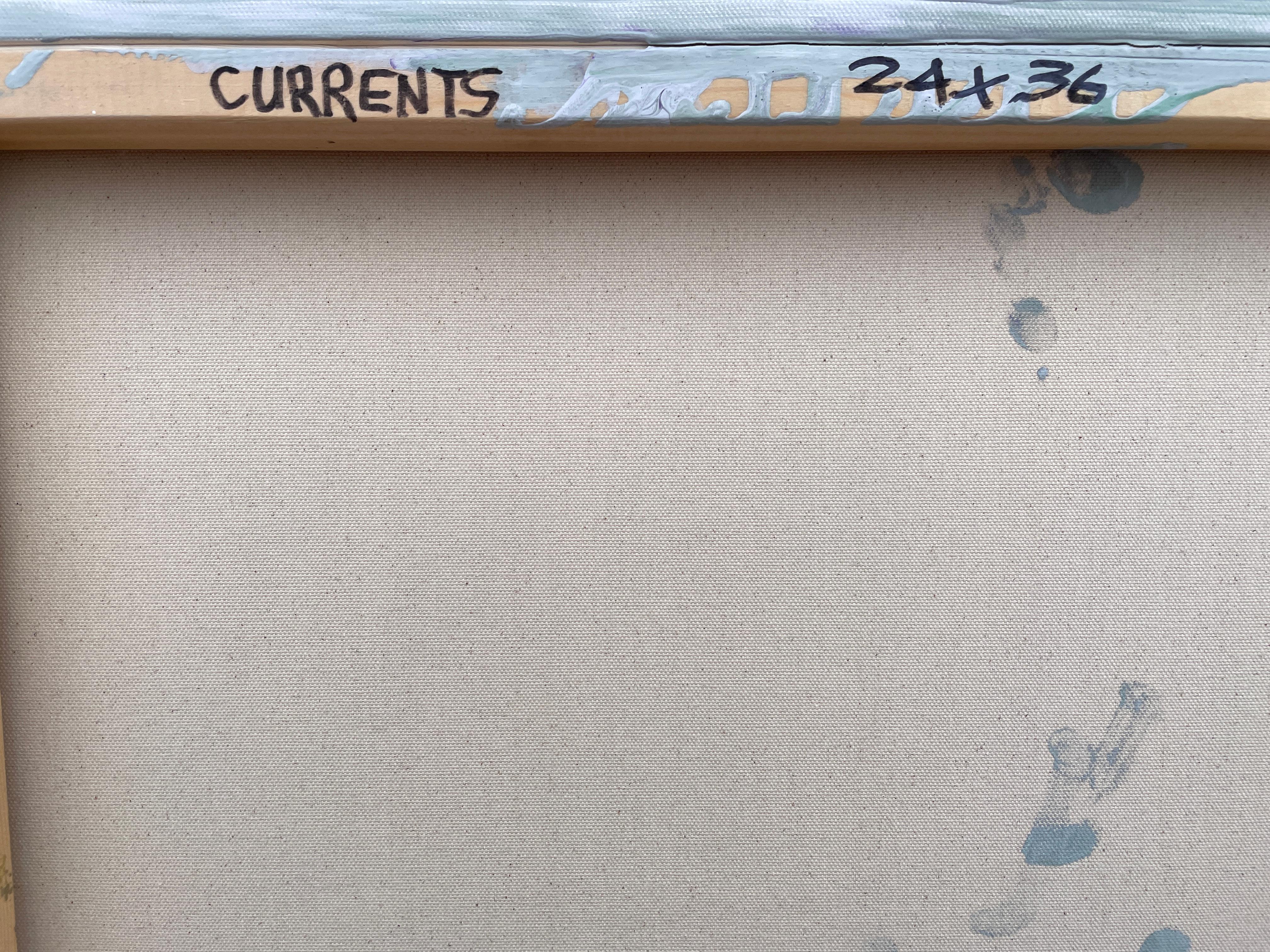 'Corrientes' de Lori Poncsak - Mármol blanco y gris Abstracto oceánico contemporáneo en venta 10
