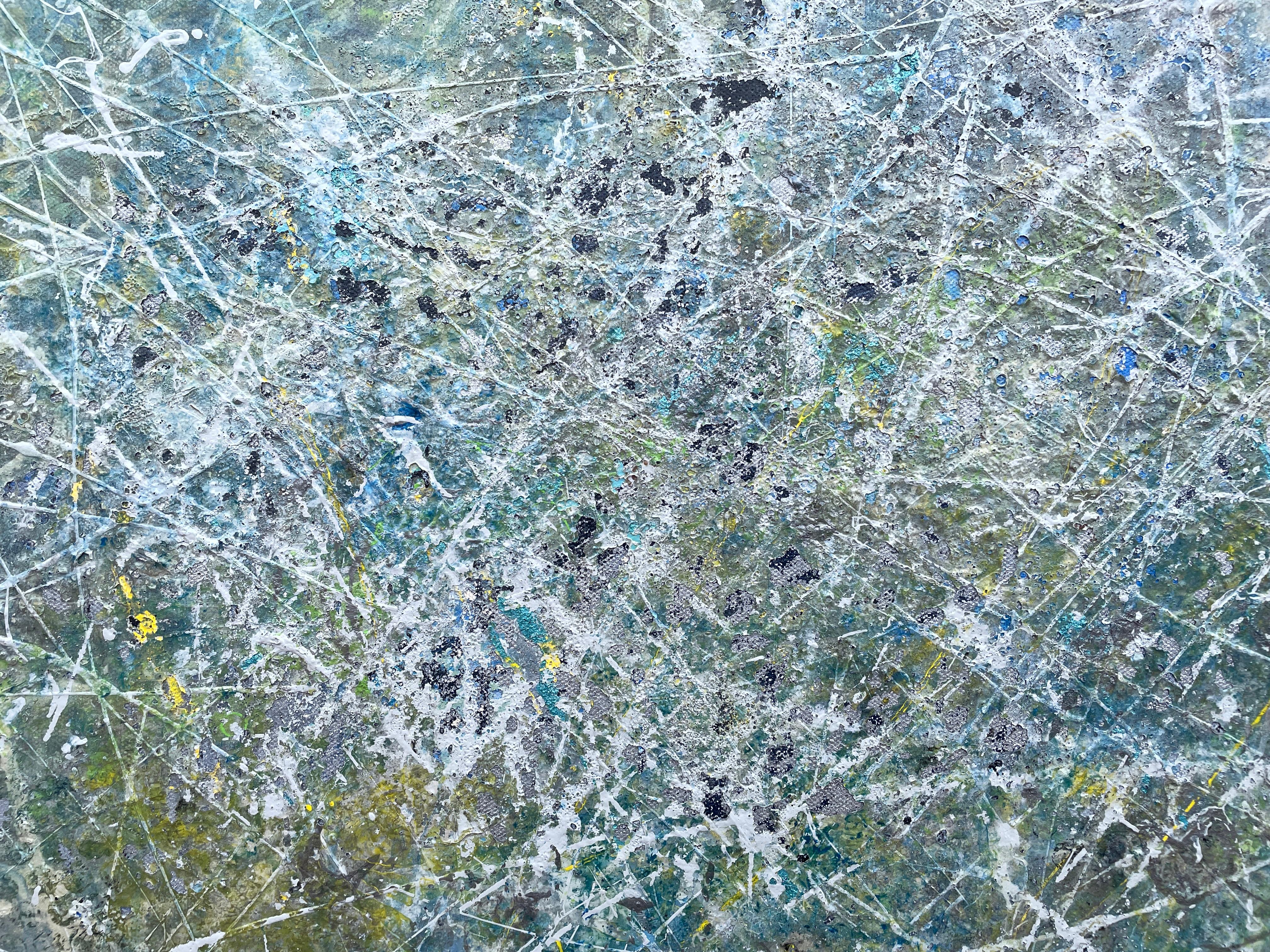 Abstraktes Acrylgemälde „Equinox“ von Lori Poncsak – helles, strukturiertes, strukturiertes Splatter-Gemälde im Angebot 4