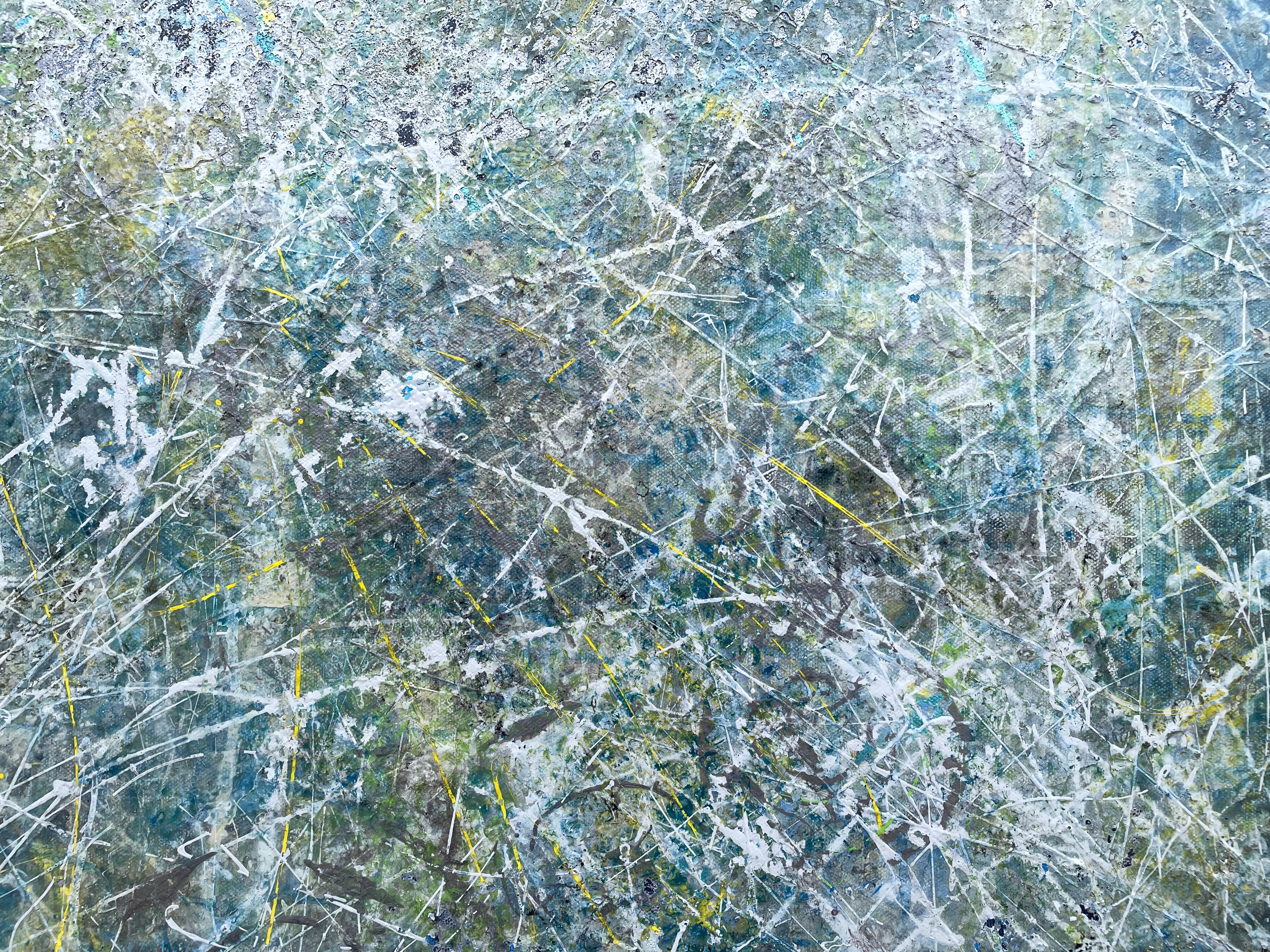 Abstraktes Acrylgemälde „Equinox“ von Lori Poncsak – helles, strukturiertes, strukturiertes Splatter-Gemälde im Angebot 5