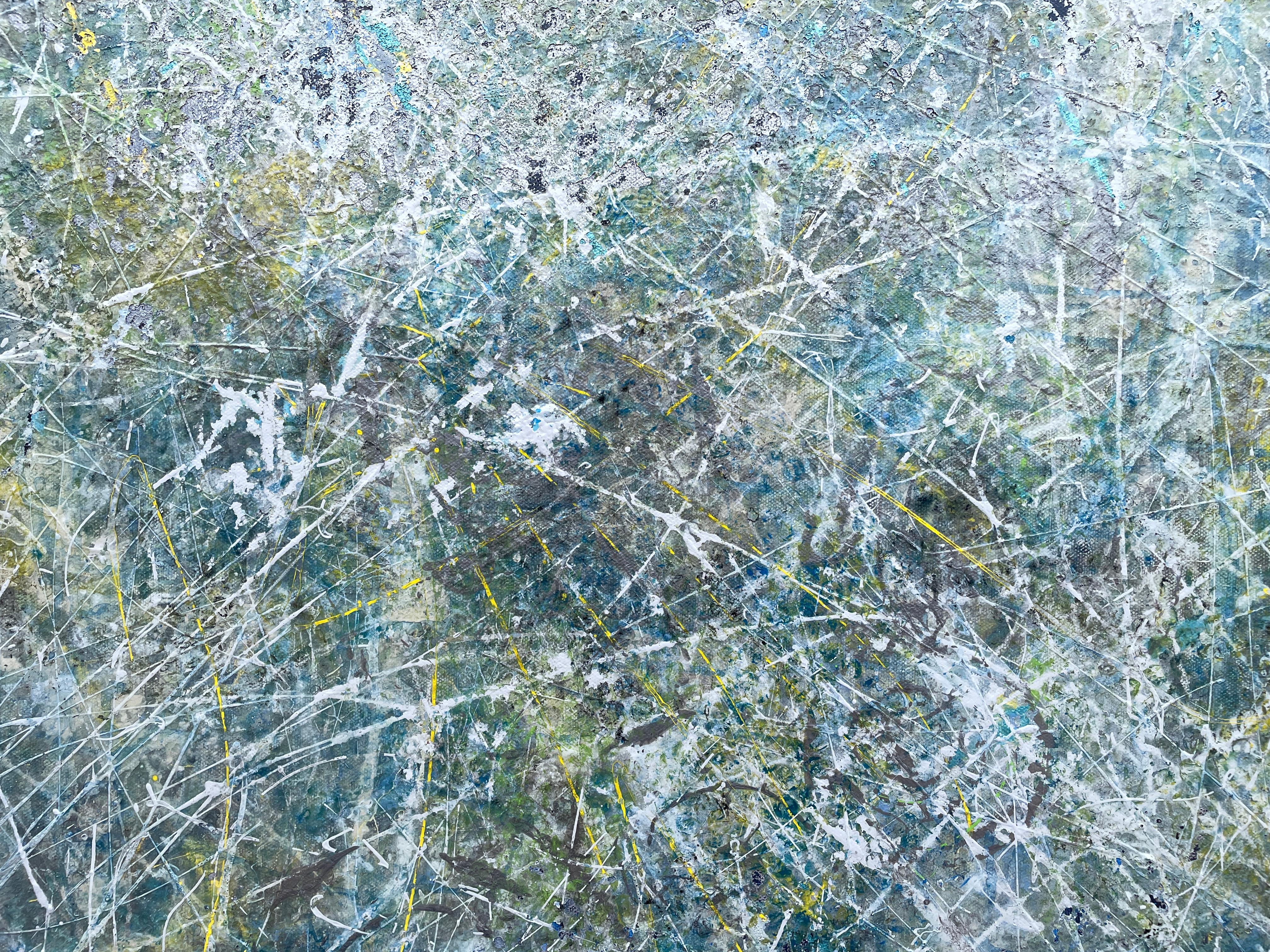 Abstraktes Acrylgemälde „Equinox“ von Lori Poncsak – helles, strukturiertes, strukturiertes Splatter-Gemälde im Angebot 7