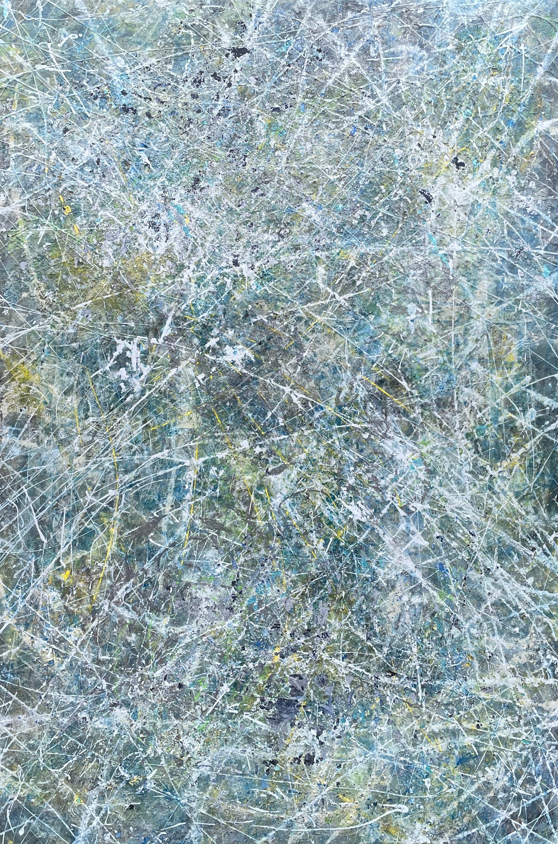 Abstraktes Acrylgemälde „Equinox“ von Lori Poncsak – helles, strukturiertes, strukturiertes Splatter-Gemälde im Angebot 2