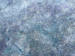 "Galaxy Quest" - Silver, White, and Gray Abstract Expressionism Acrylic Painting