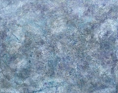 'Galaxy Quest' by Lori Poncsak - Silver, White, and Gray Abstract Expressionism