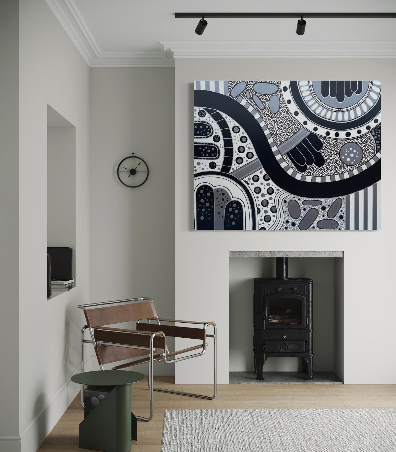 'Night Roads' by Lori Poncsak - Abstract Urban Landscape - Abstract Geometric For Sale 1