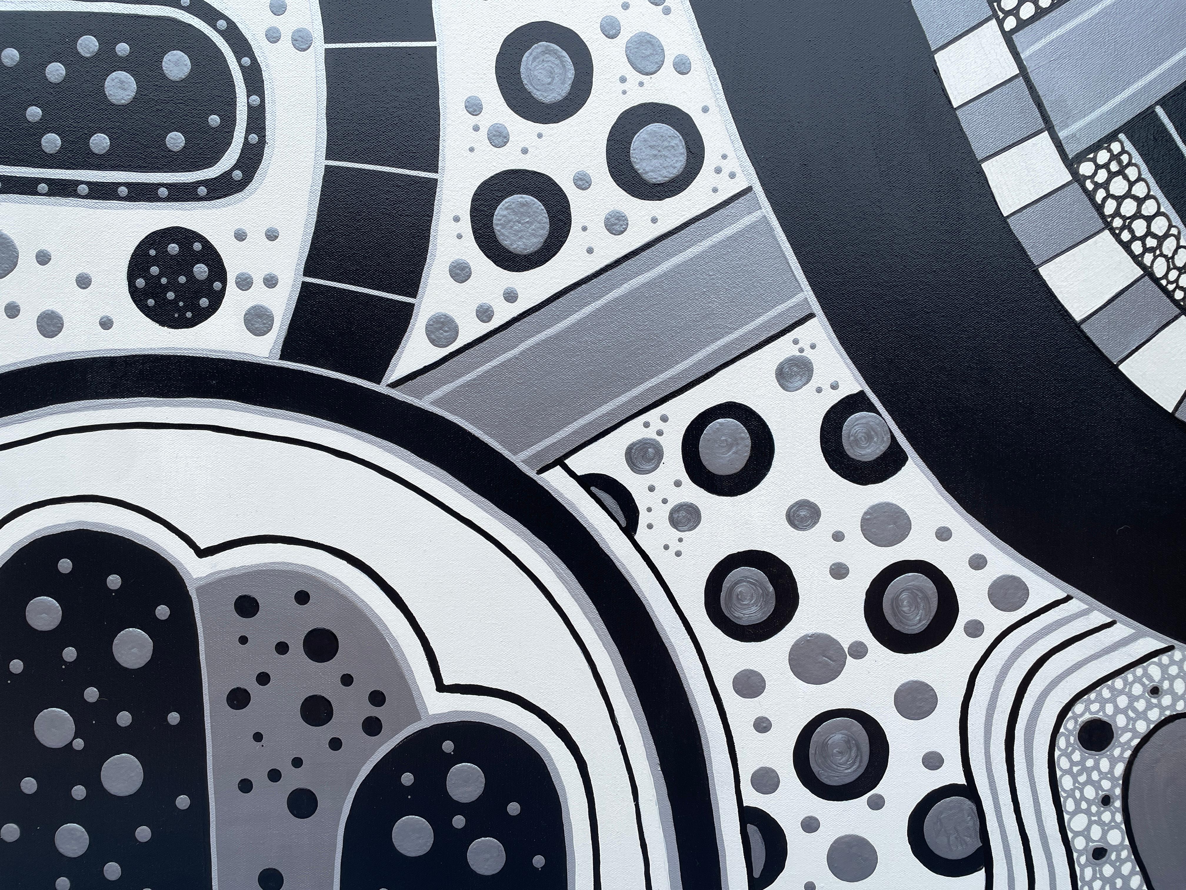 'Night Roads' by Lori Poncsak - Abstract Urban Landscape - Abstract Geometric For Sale 4