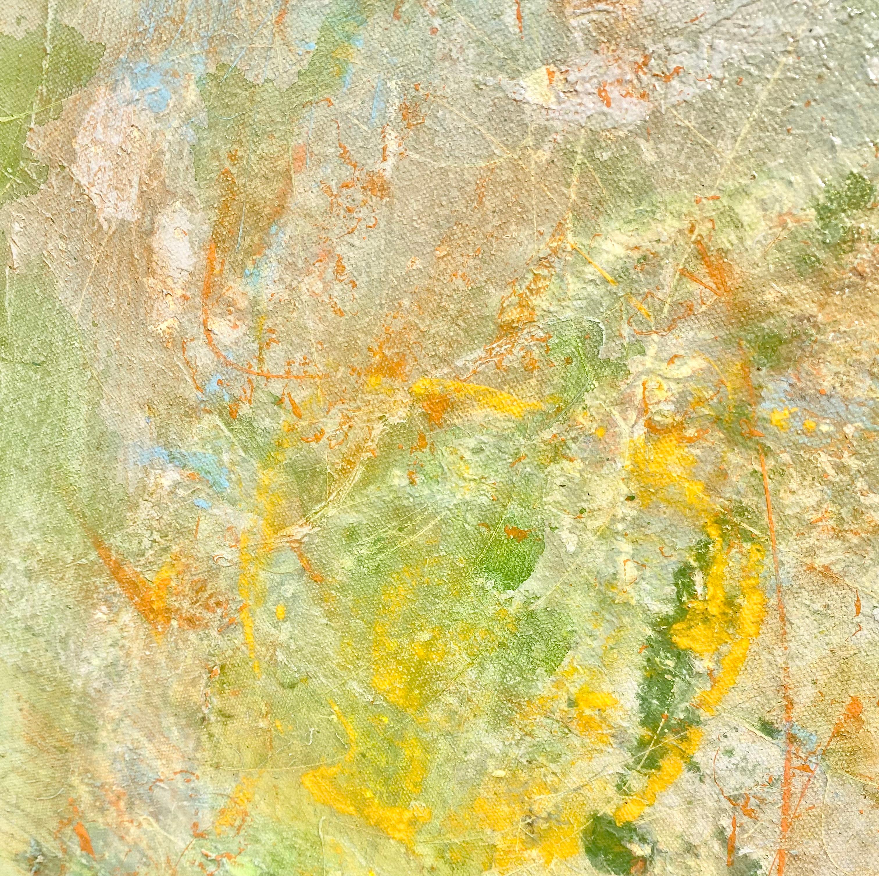 'Pastoral' by Lori Poncsak - Colorful Vibrant Splatter Abstract Painting For Sale 1