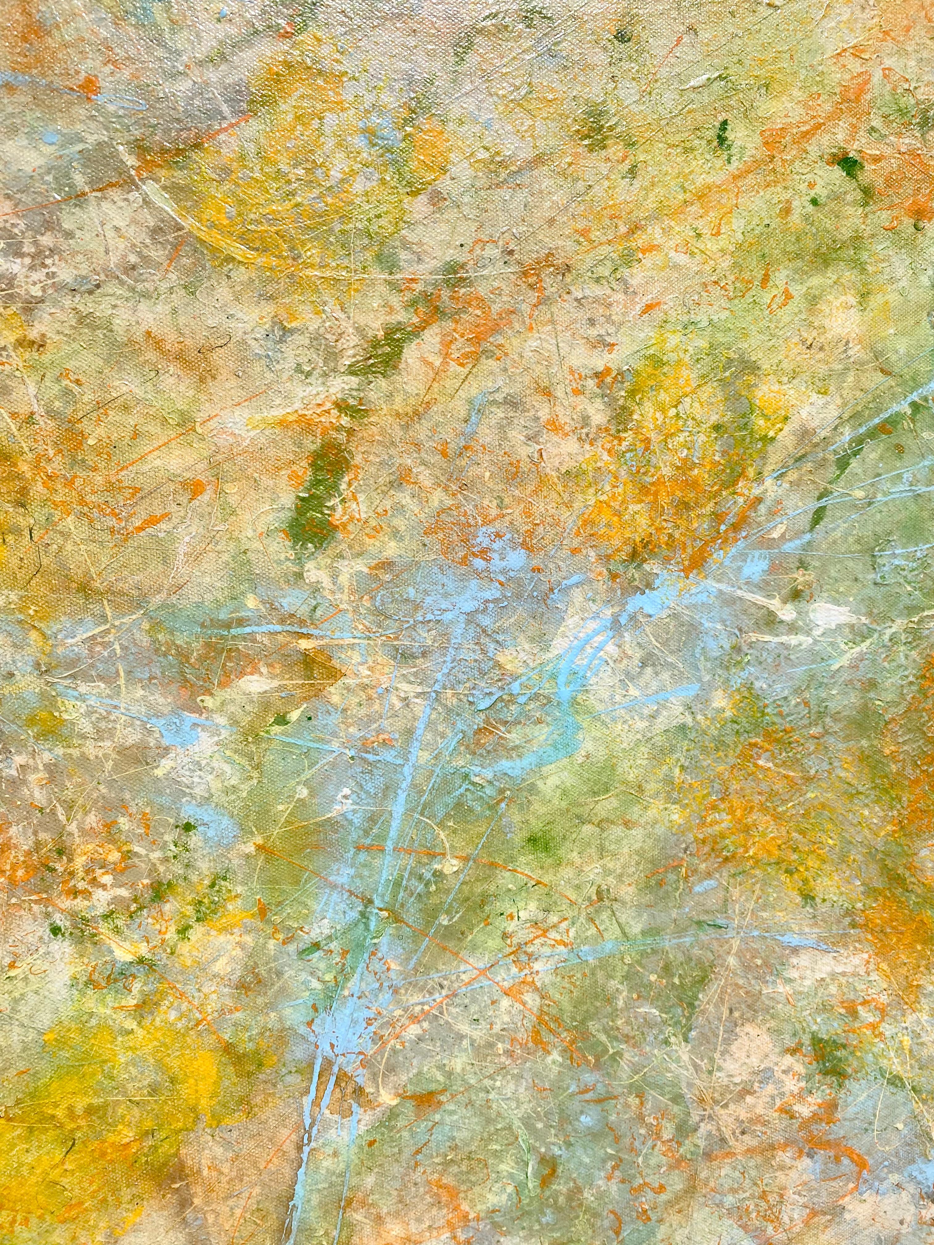 'Pastoral' by Lori Poncsak - Colorful Vibrant Splatter Abstract Painting For Sale 3