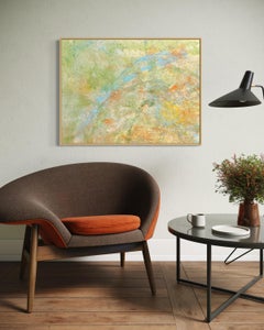 "Pastoral" - Colorful Vibrant Textured Splatter Abstract Artwork in Pastel Tones