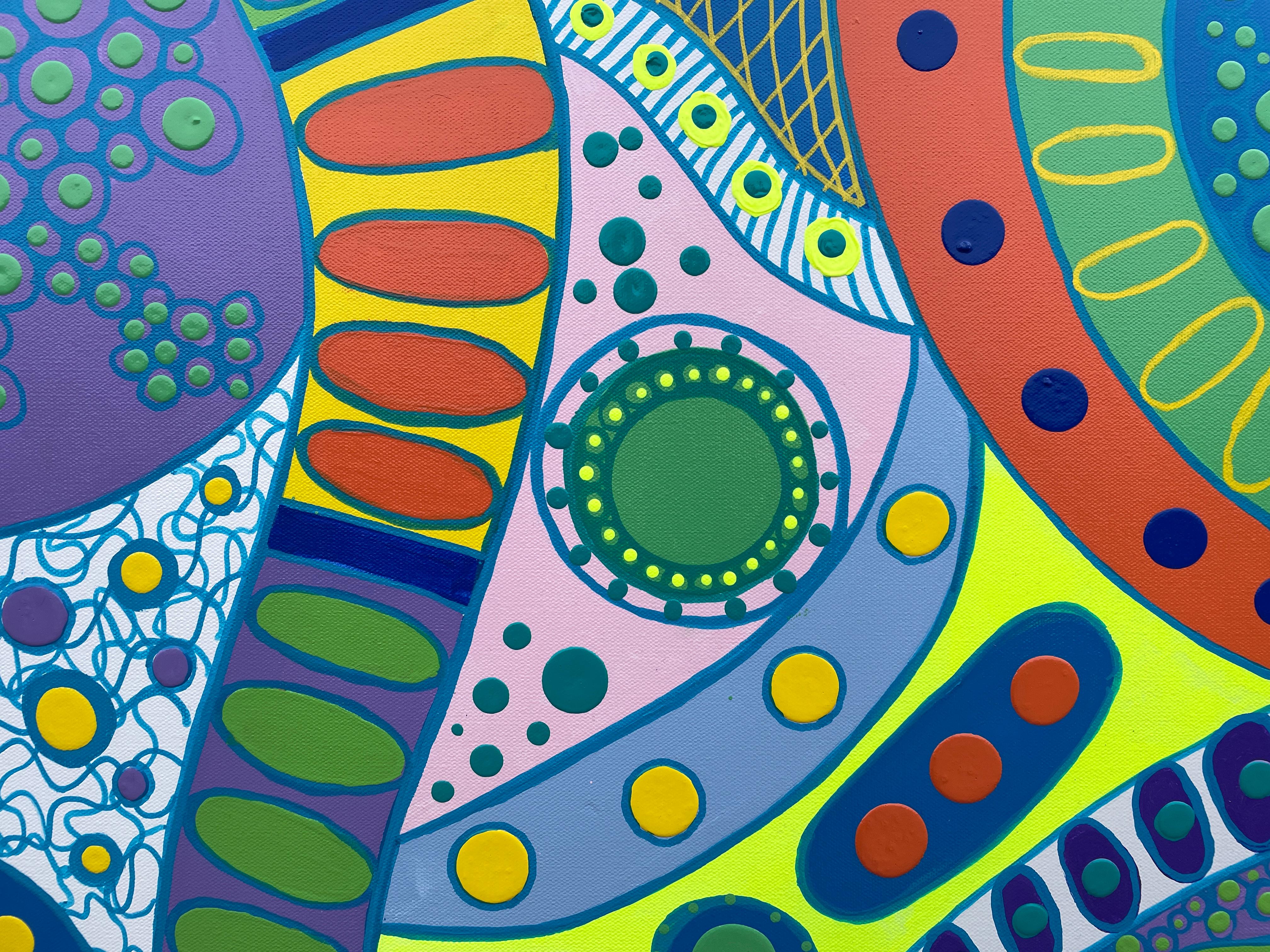 'Paths' by Lori Poncsak - Contemporary Colorful Palette Geometric Abstract Art For Sale 5