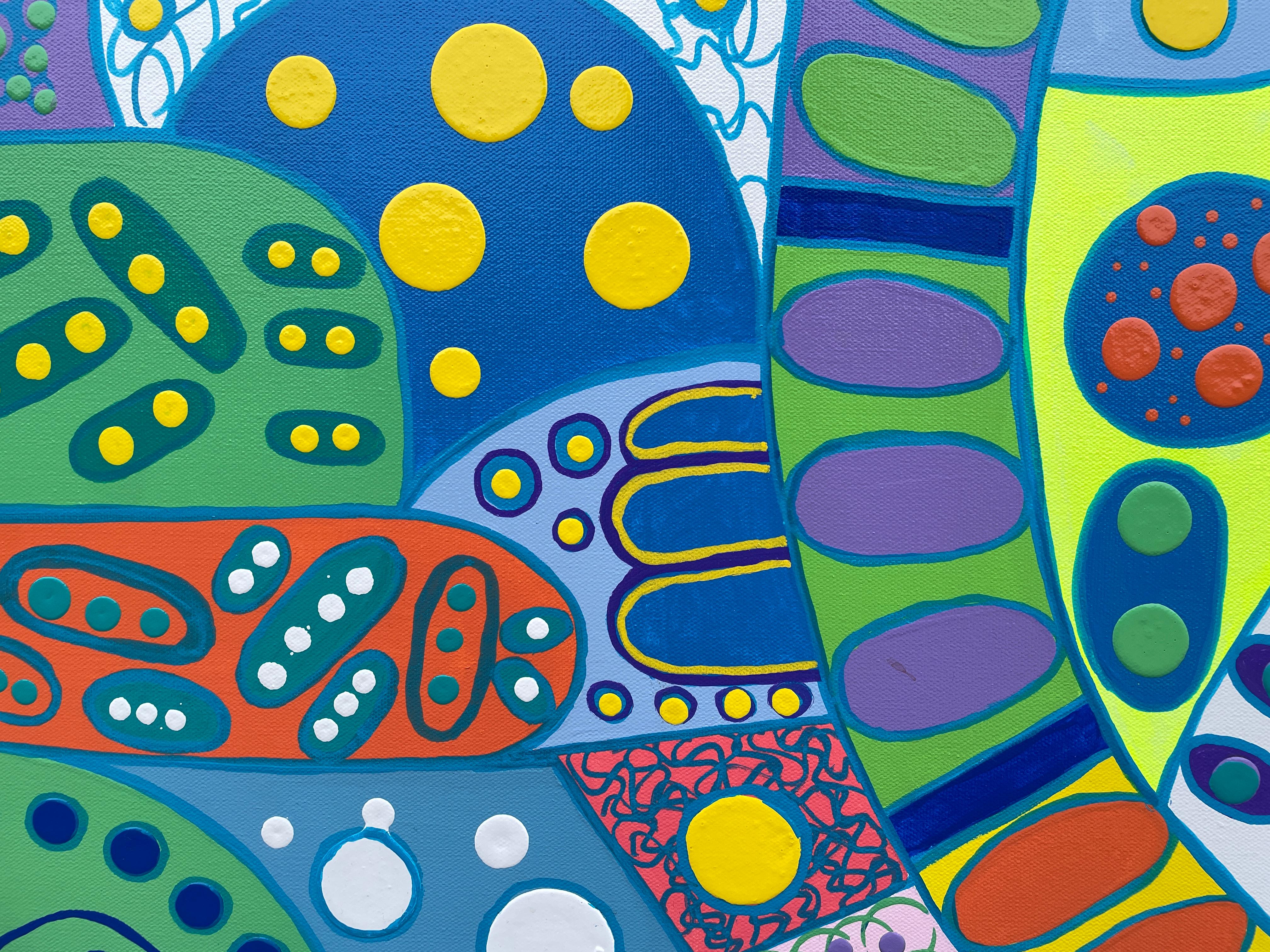 'Paths' by Lori Poncsak - Contemporary Colorful Palette Geometric Abstract Art For Sale 6