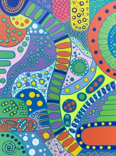 'Paths' by Lori Poncsak - Contemporary Colorful Palette Geometric Abstract Art