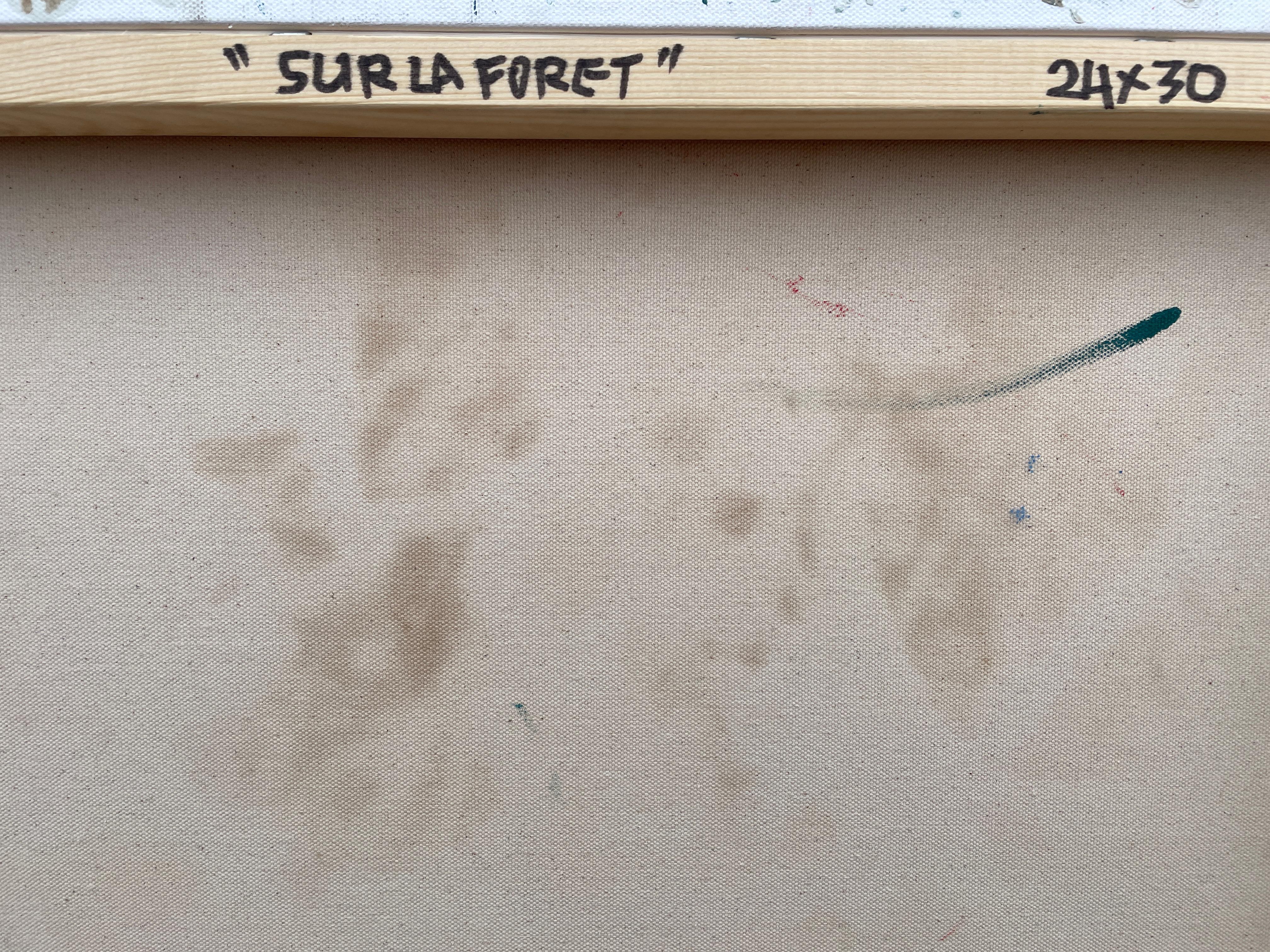 Sur La Foret' par Lori Poncsak - Abstrait contemporain jaune, vert et rouge en vente 8
