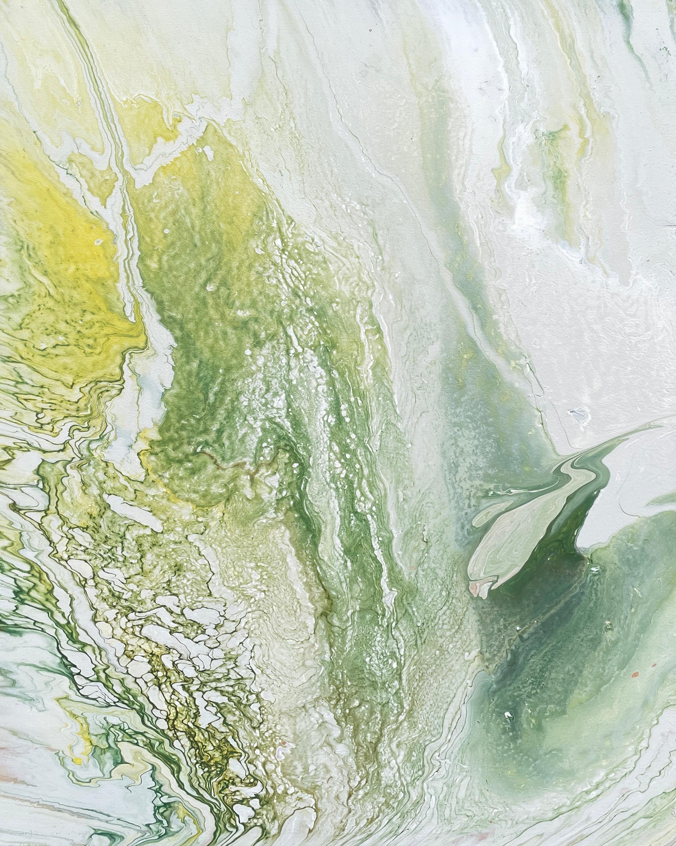 Lori Poncsak (américaine, née en 1960)
"Marée montante" 2023
Peinture acrylique, toile, barres de tension
L'artiste a signé le dos du tableau.

Turning Tide" de Lori Poncsak est une œuvre acrylique abstraite qui explore le dynamisme subtil et la