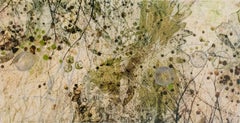 Field Notes (Seedfall): Floral Abstract Photograph in Green & Brown, Framed