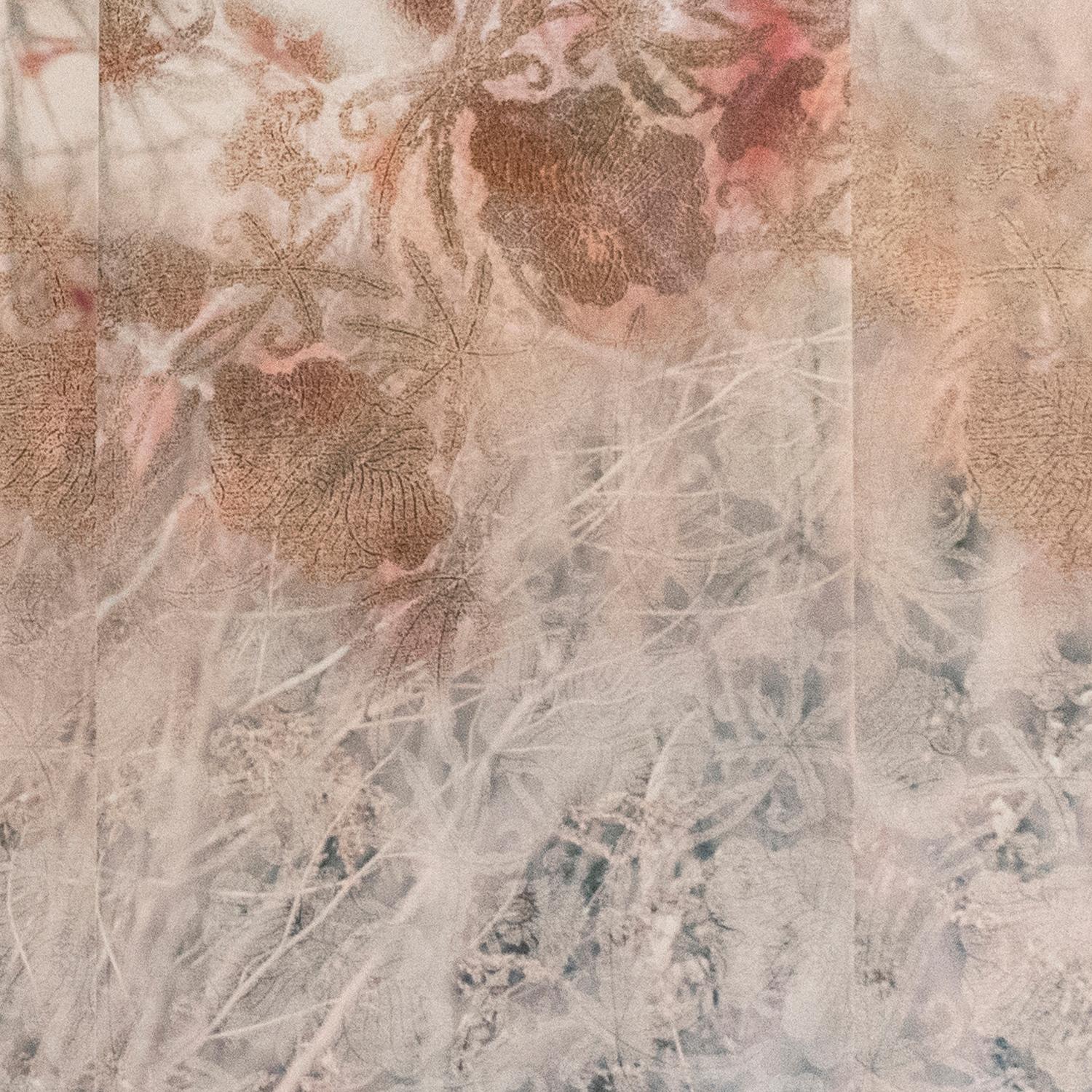 Stained Silk (Delusional Flowers) : Floral Abstract Photograph on Handmade Paper For Sale 1