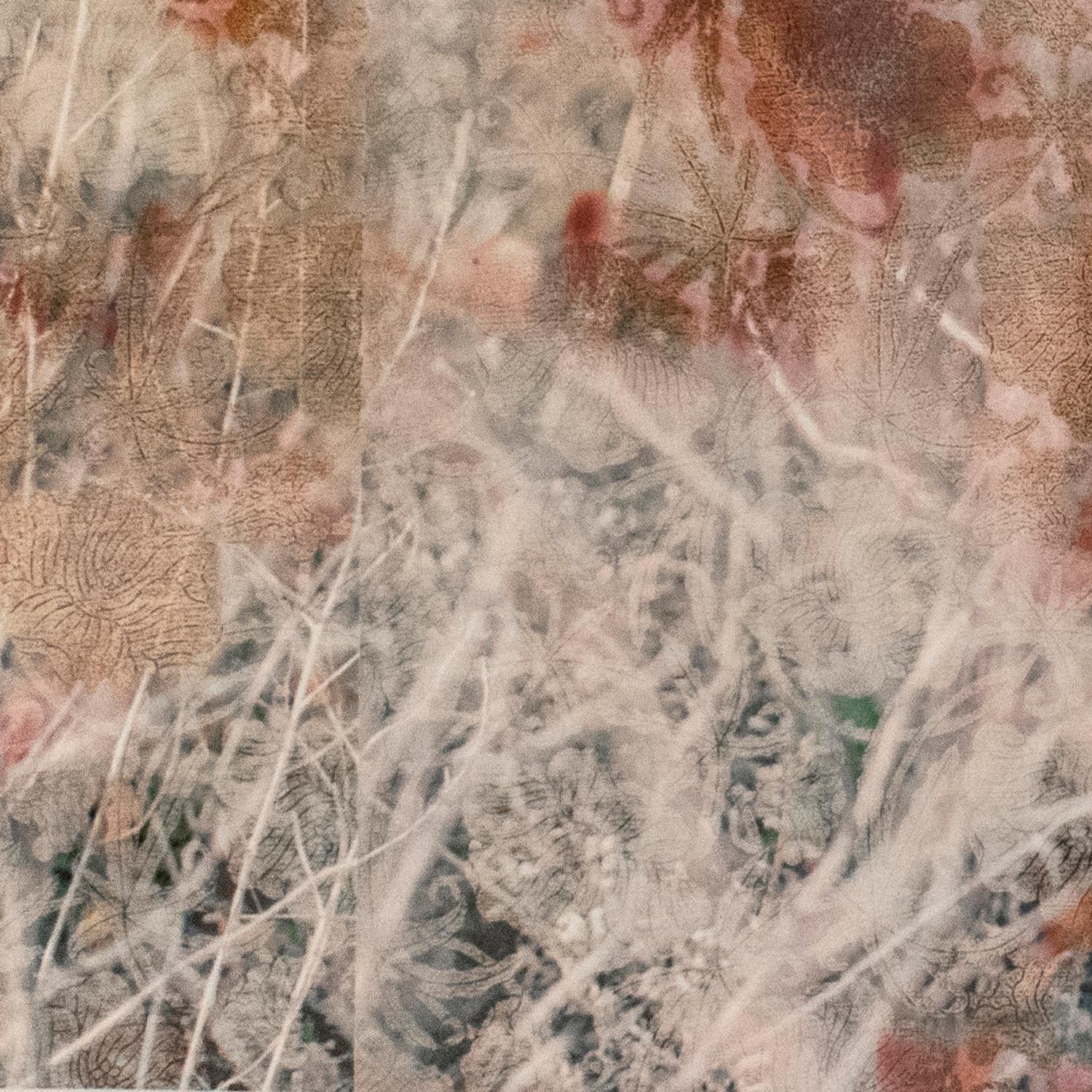 Stained Silk (Delusional Flowers) : Floral Abstract Photograph on Handmade Paper For Sale 2