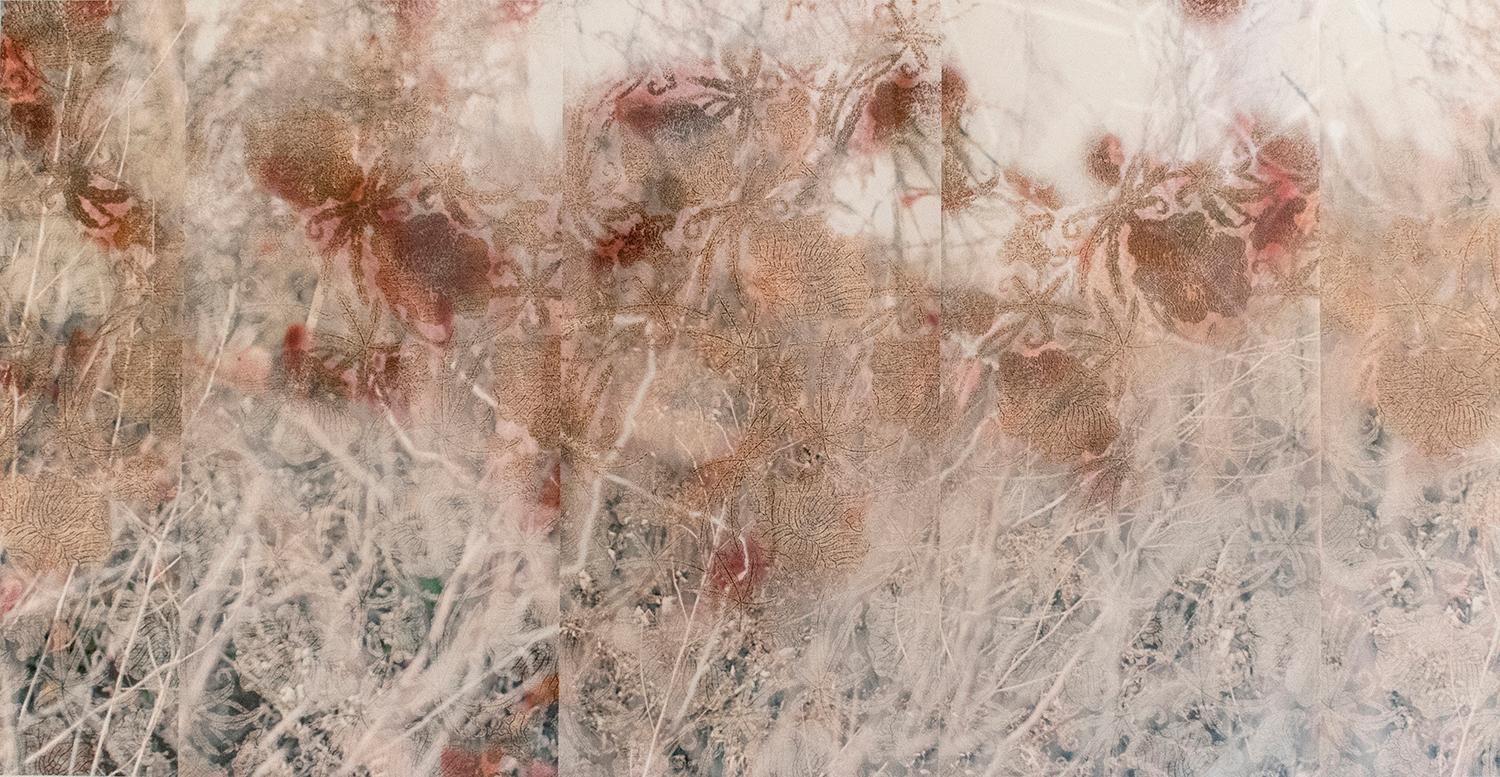 Stained Silk (Delusional Flowers) : Floral Abstract Photograph on Handmade Paper