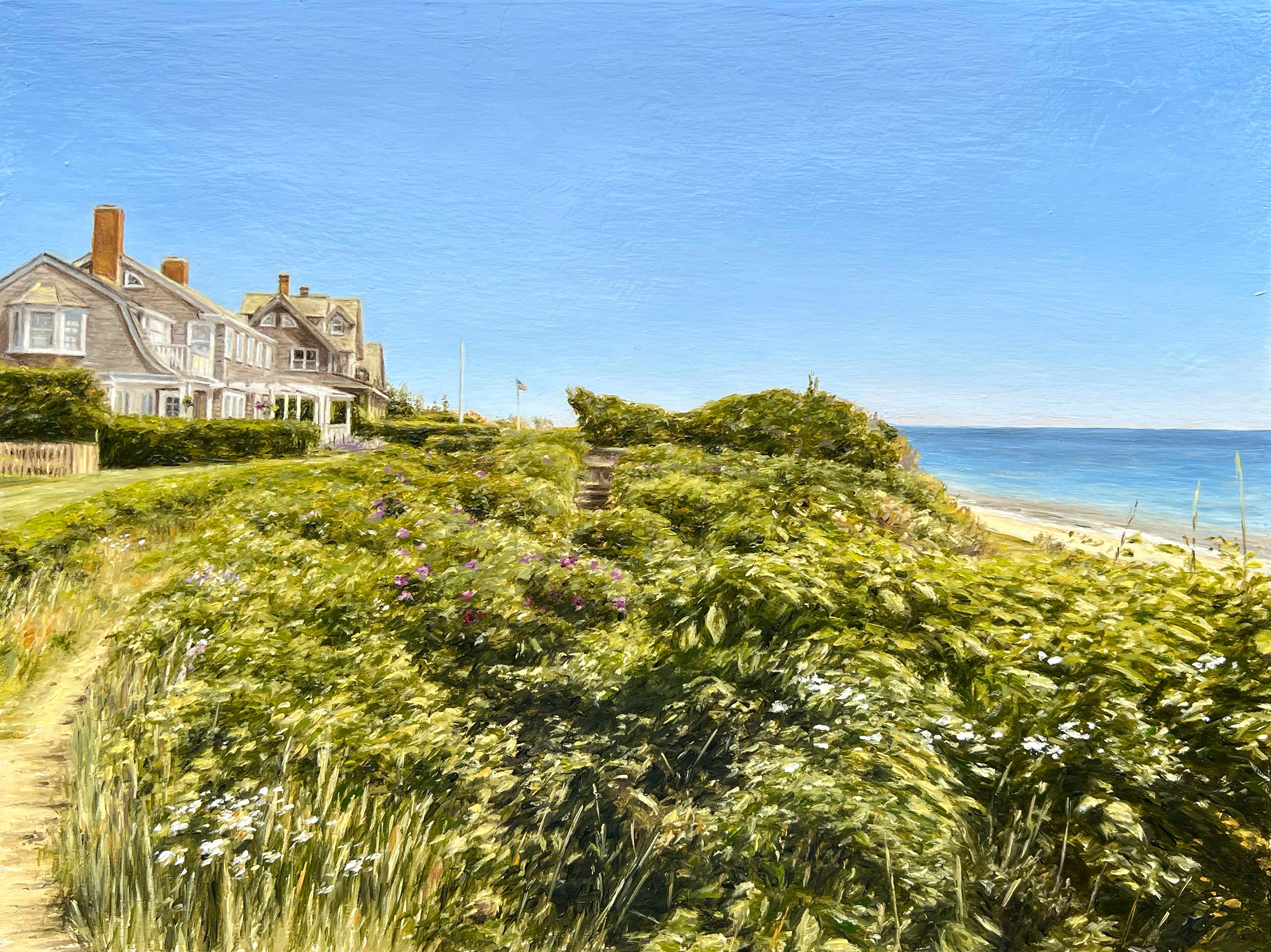 Lori Zummo Landscape Painting - Sconset Cliff Walk