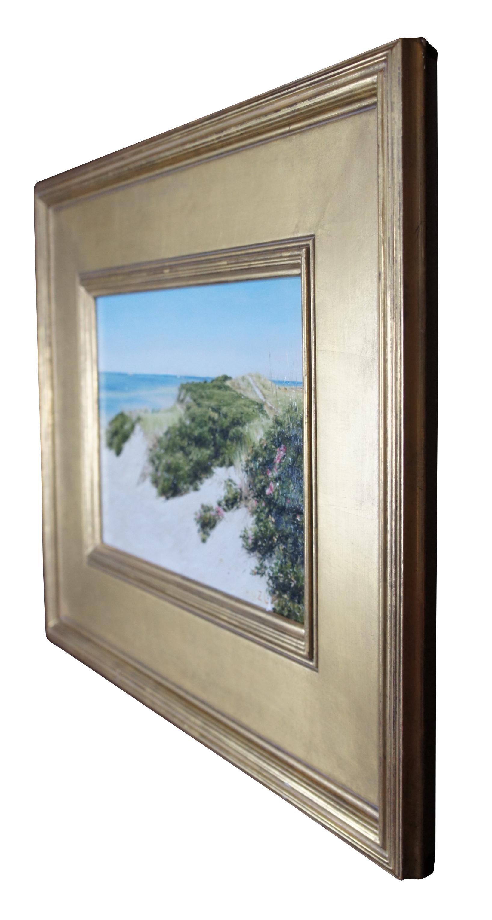 Vintage Lori Zummo Nantucket landscape / seascape oil painting titled Steps Beach Dunes. 

Provenance:
Estate of J. Frederic Gagel, owner of multiple Thoroughbred race horses that competed in the Narragansett Special and Kentucky Derby. Their