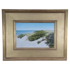 Vintage Lori Zummo Steps Beach Dunes Nantucket Seascape Oil on Board Painting