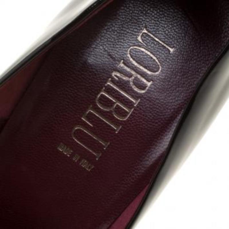Women's Loriblu Black/Burgundy Ombre Patent Leather Platform Pumps Size 39 For Sale