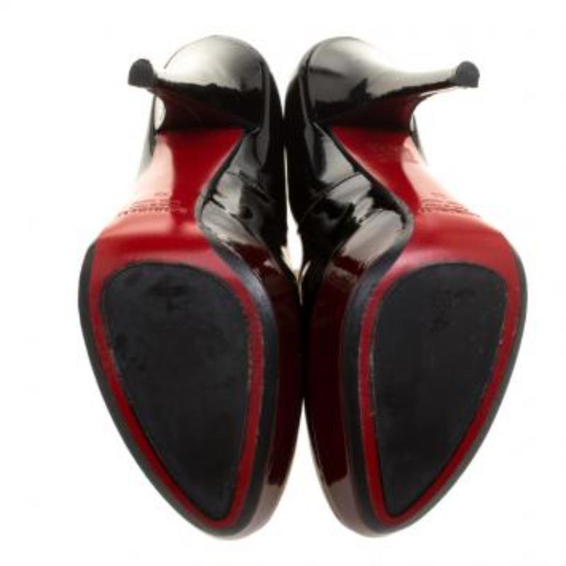Loriblu Black/Burgundy Ombre Patent Leather Platform Pumps Size 39 For Sale 1