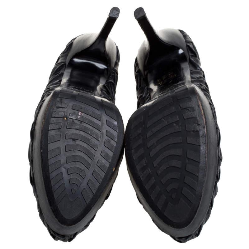 Loriblu Cuir noir - Pompes à plateforme à bout rond - Taille 40 en vente 1