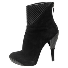Loriblu Black Suede and Leather Ankle Boots Size 37