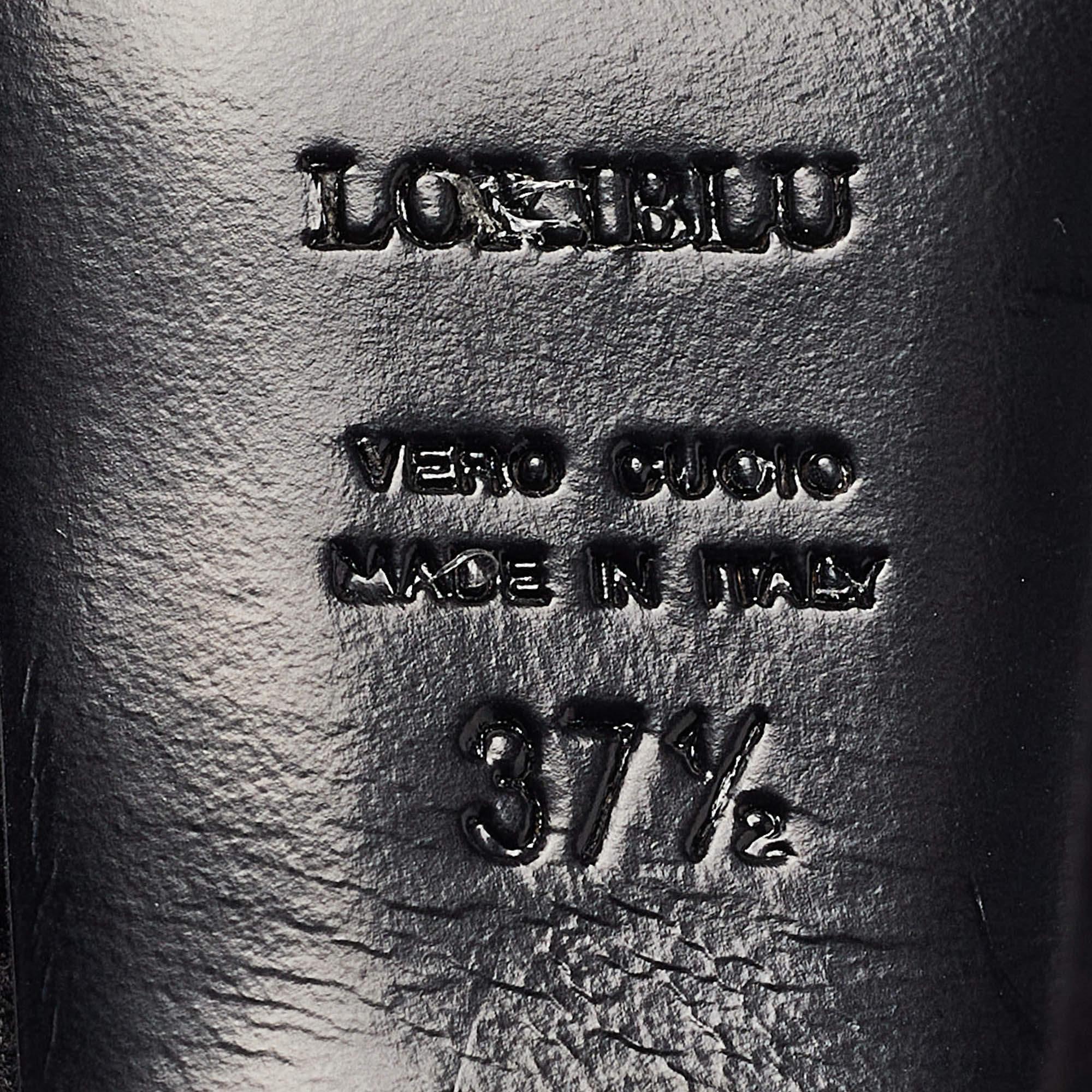 Loriblu Schwarze knielange Stiefel aus Wildleder mit Manschettenstickerei Größe 37,5 im Angebot 4