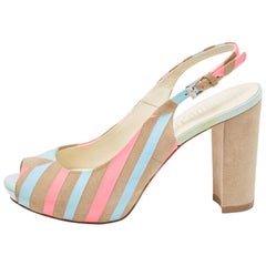 Loriblu Multicolor Suede Peep Toe Slingback Pumps Size 36 Loriblu Multicolor Suede Peep Toe Slingback Pumps Size 36