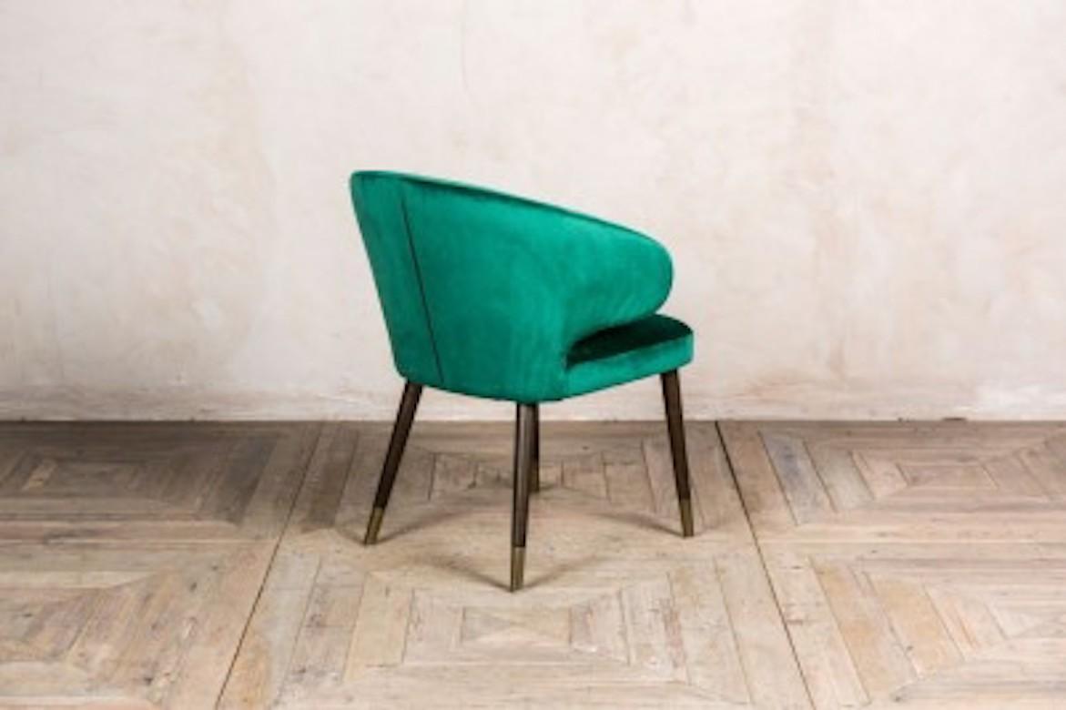 Velvet Lorient Retro Style Dining Chairs, 20th Century For Sale