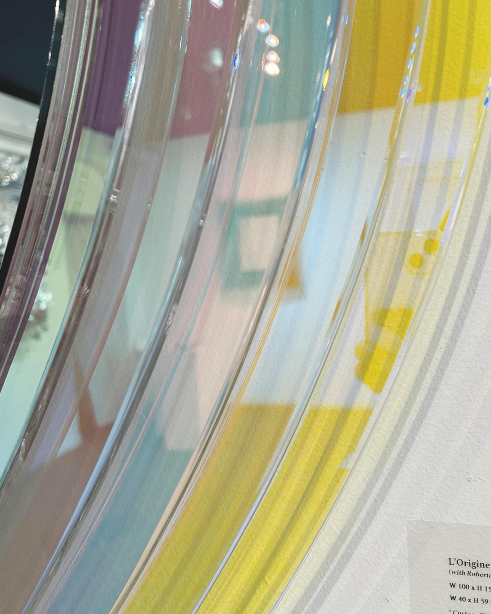 L'Origine du Monde Grand miroir d'art mural contemporain multicolore en vente 5