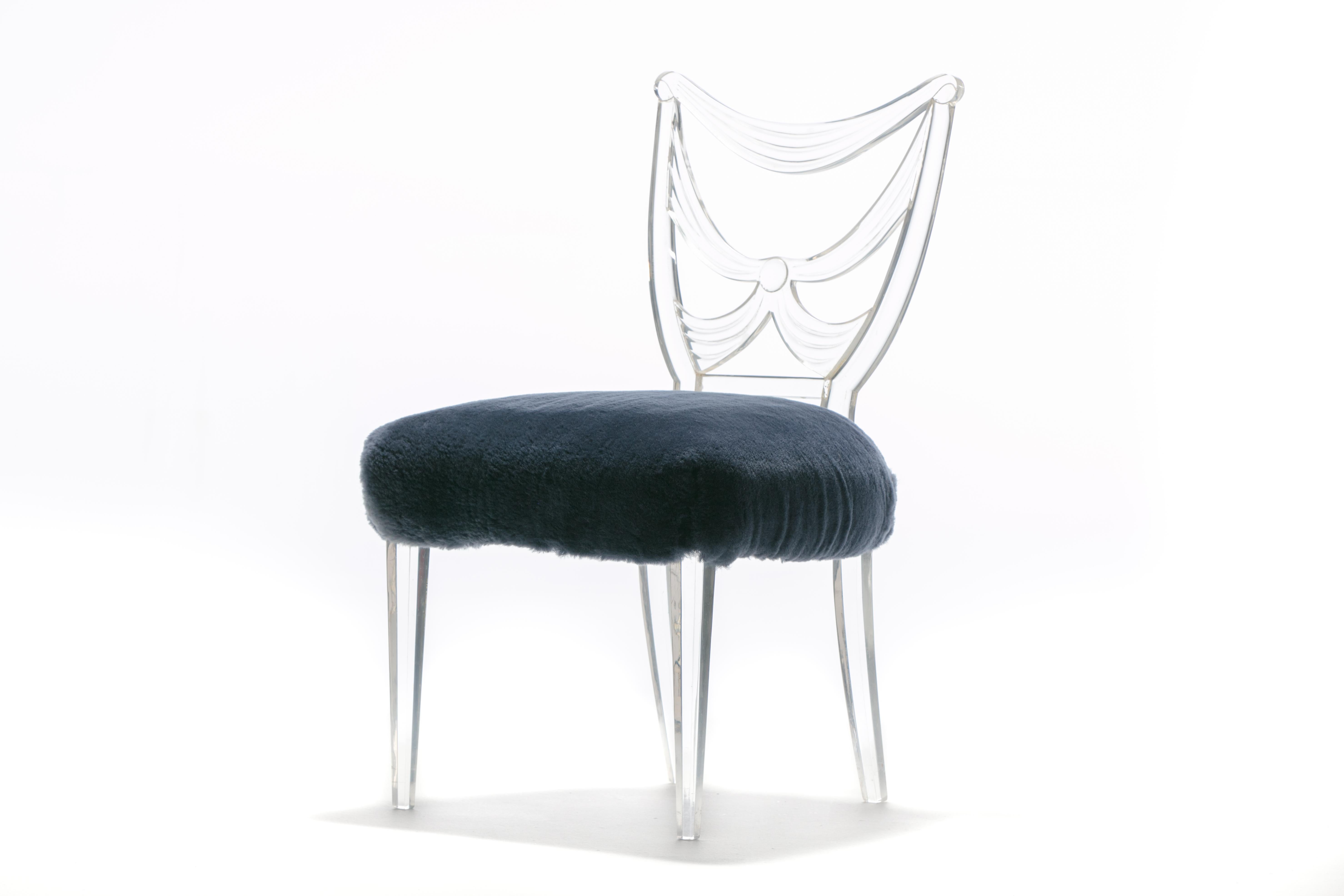 Hollywood Regency Lorin Jackson for Grosfeld House Glassic Collection Chair, circa 1939 For Sale