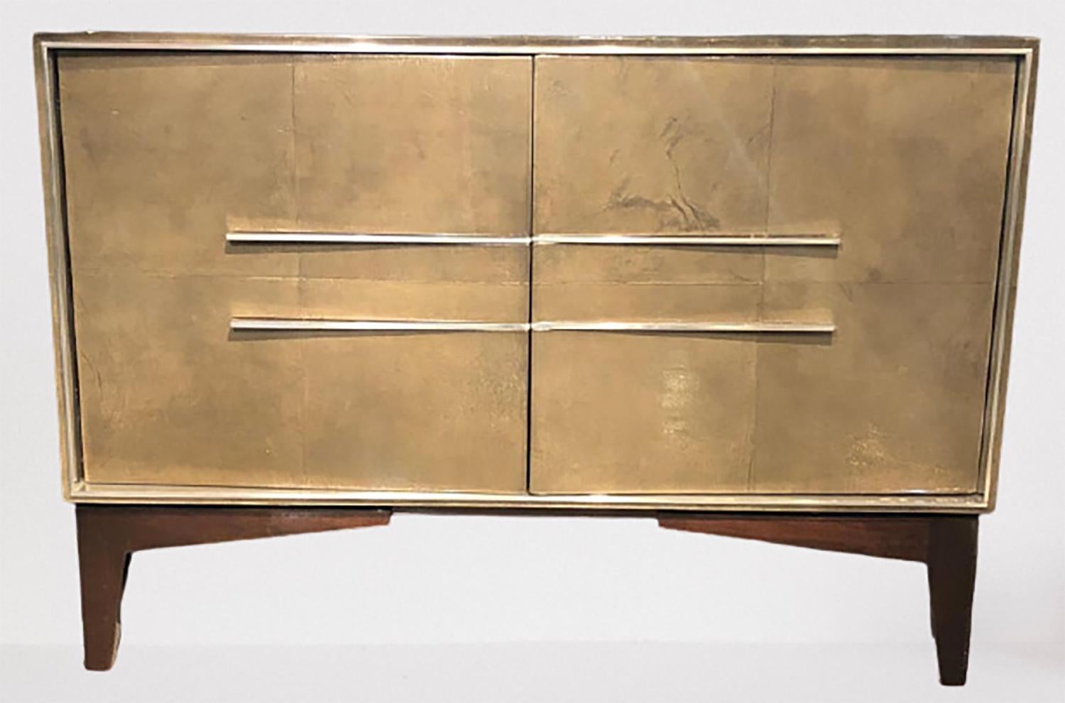 Mid-Century Modern Lorin Marsh Designs Tuxedo Two-Door Commode, Chest, Cabinet or Nightstand