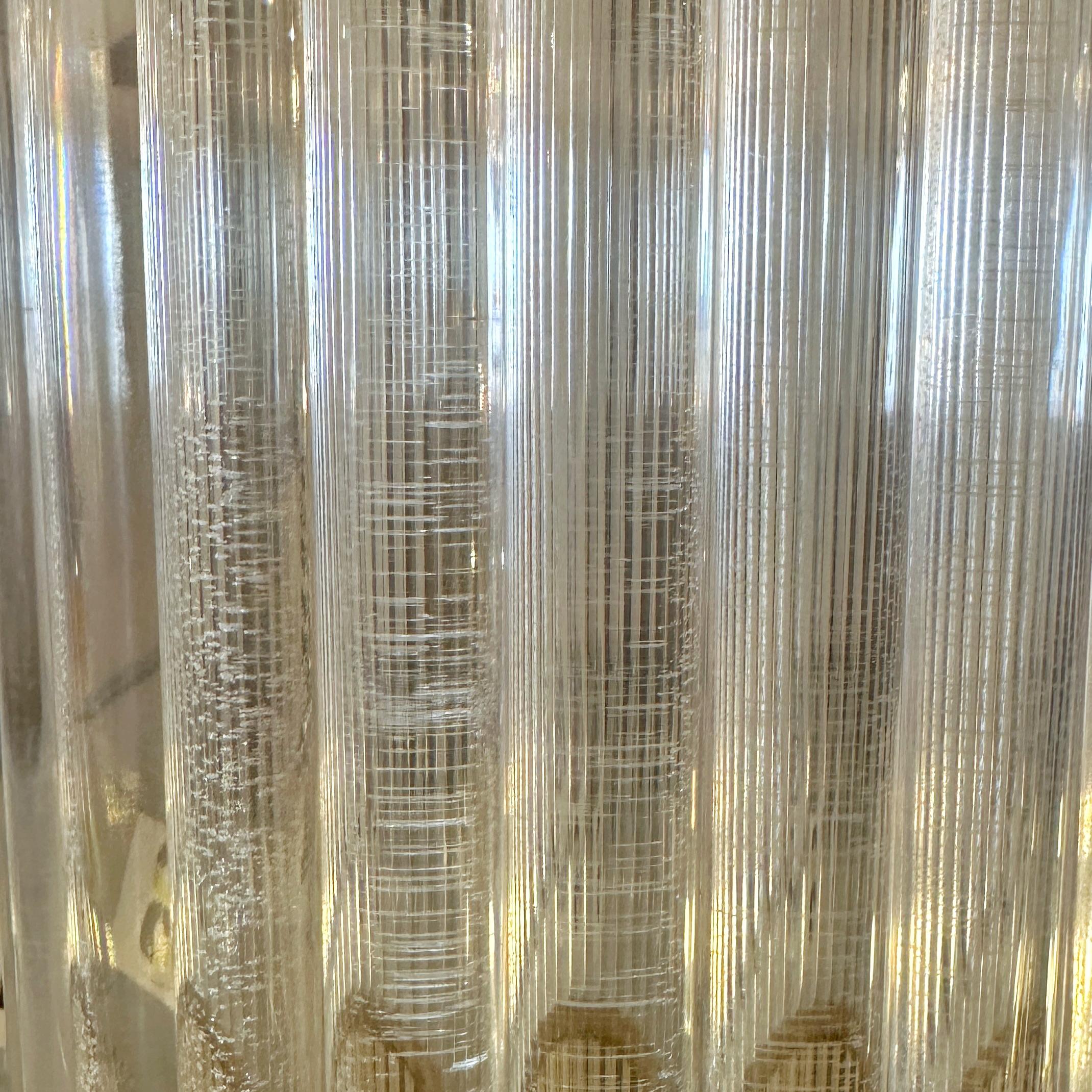 Late 20th Century Lorin Marsh Fluted Lucite Ice Bucket with Gold Plated Lid and Trim, ca 1970s For Sale