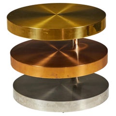 Lorin Marsh High Style Mixed Metals, Rolling, Swiveling Cocktail / Coffee Table