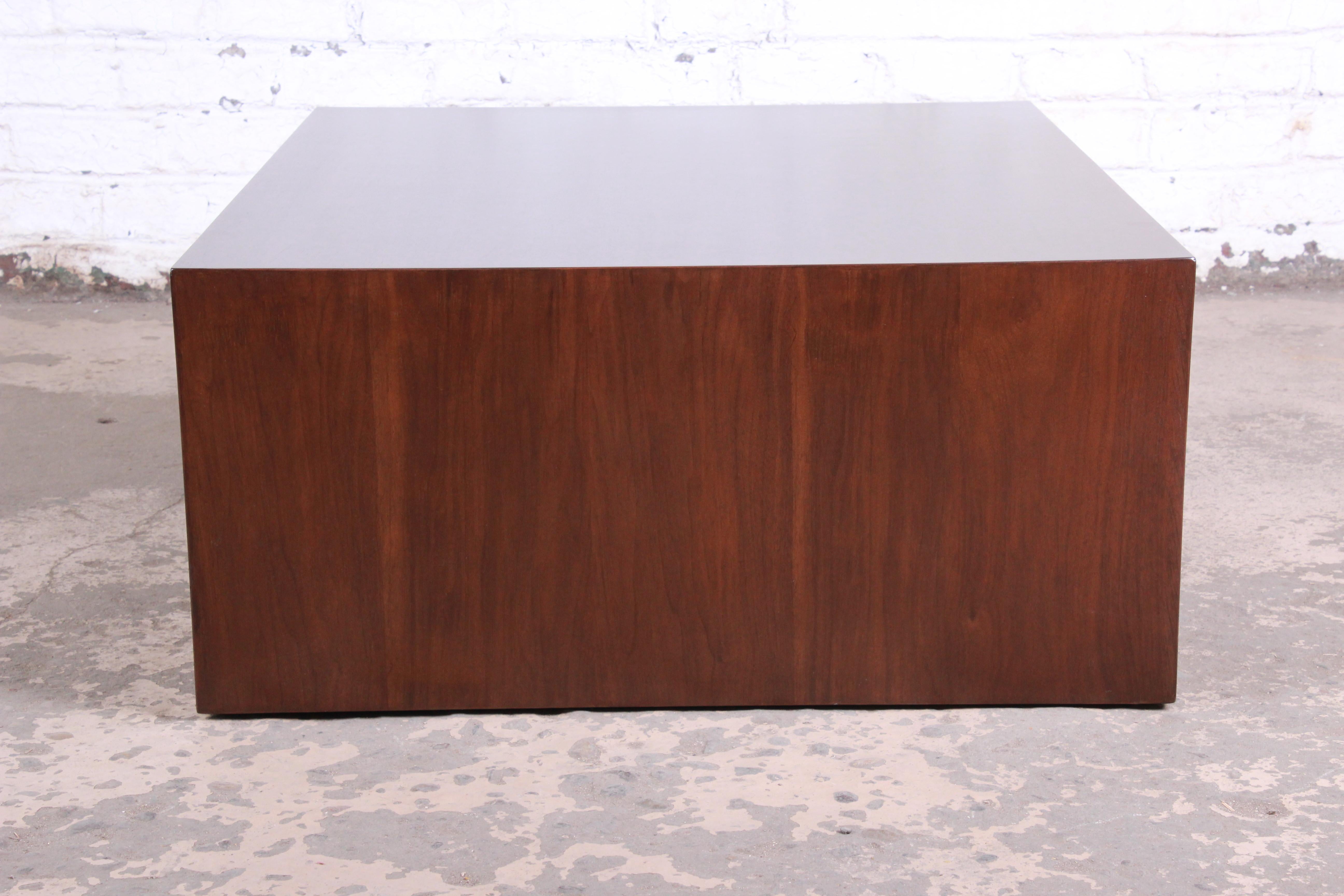 Lorin Marsh Modern Walnut Two-Tier Coffee Table, Newly Refinished 10