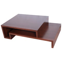 Lorin Marsh Modern Walnut Two-Tier Coffee Table, Newly Refinished