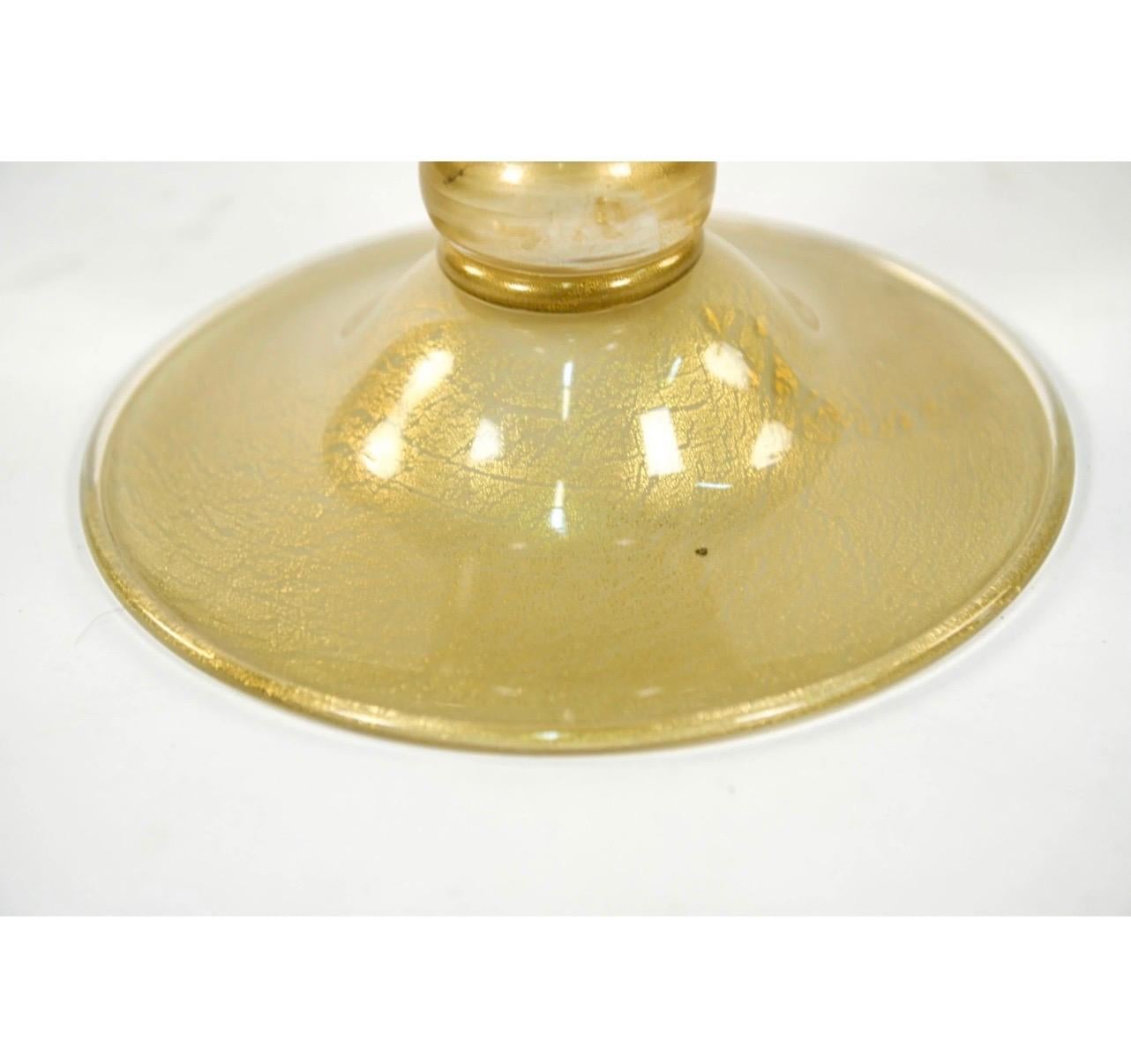 Italienische Murano-Kunstglas-Muschelgefäß mit Deckel und Goldfleck von Lorin Marsh Seguso im Angebot 1