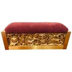 Lorin Marsh Steel and Gild Wood Bench