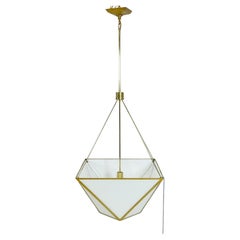 "Lorino" Chandelier in Brass & White Glass by Julie Neill for Visual Comfort