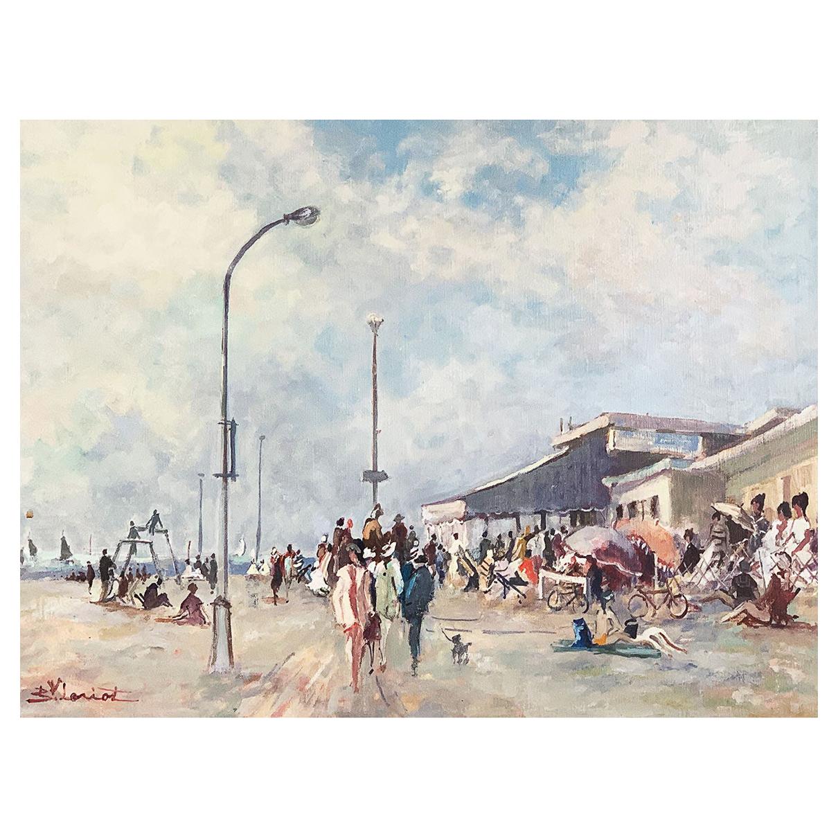 Loriot Bernard '1925-1998' "Deauville Boardwalk" in Normandy, France For Sale