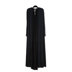 Loris Azzaro 1970s Ensemble Robe FR36 Haute Couture Black Dress and Cape UK8 US6
