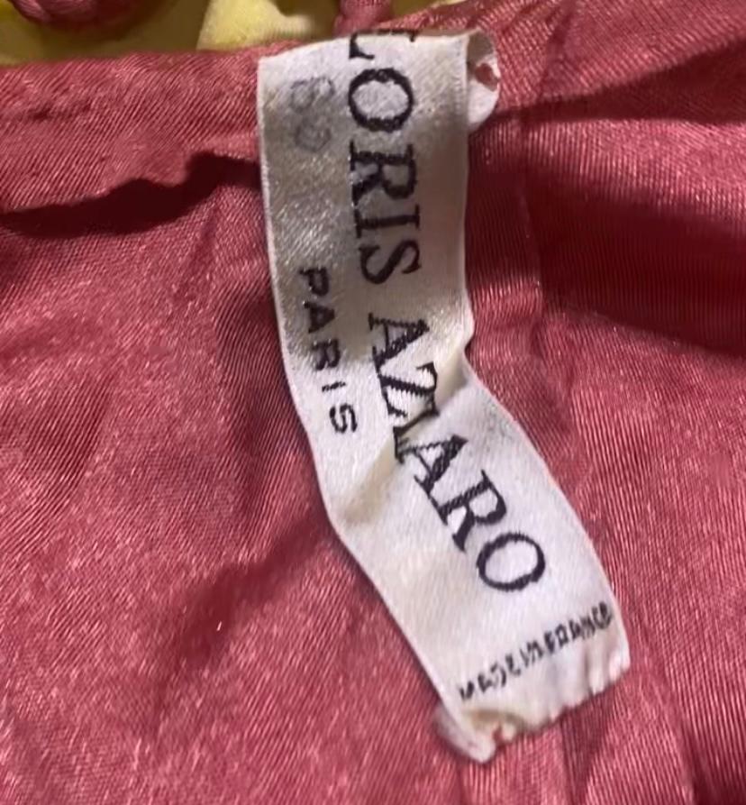 Donna Loris Azzaro, abito anni '70 in Jersey Melon incrociato con finiture a treccia in vendita