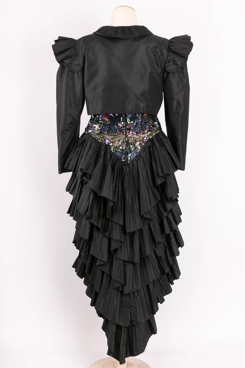 Loris Azzaro Asymmetrical Bustier Dress and its Bolero For Sale 5