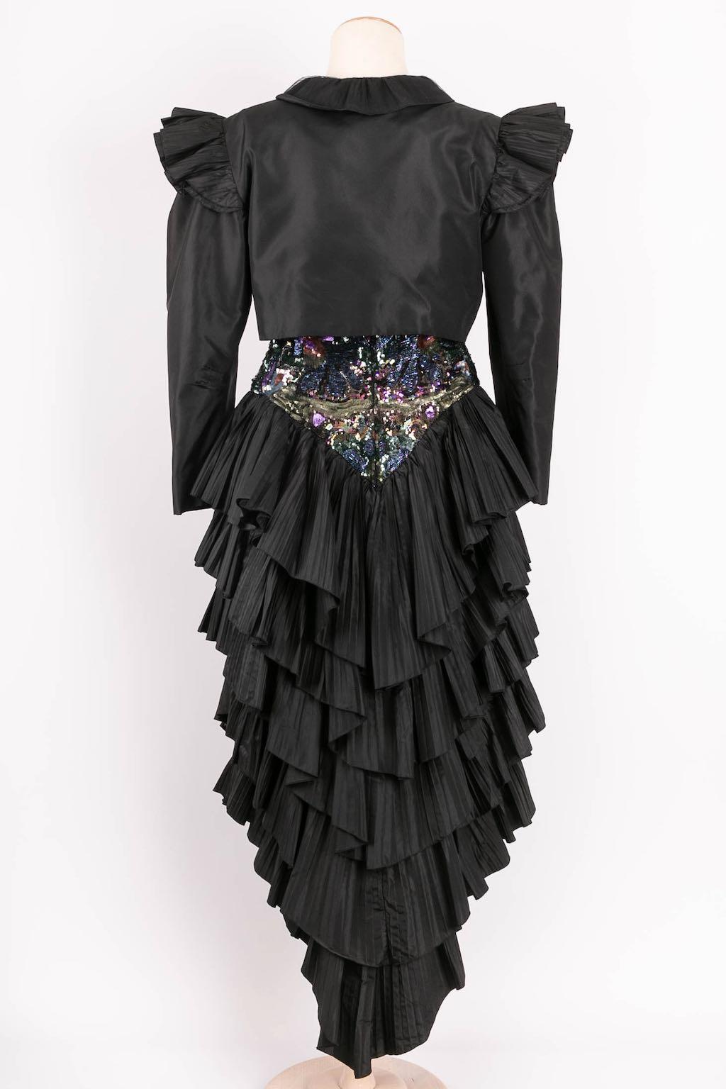 Loris Azzaro Vestito bustier asimmetrico e il suo bolero in vendita 5
