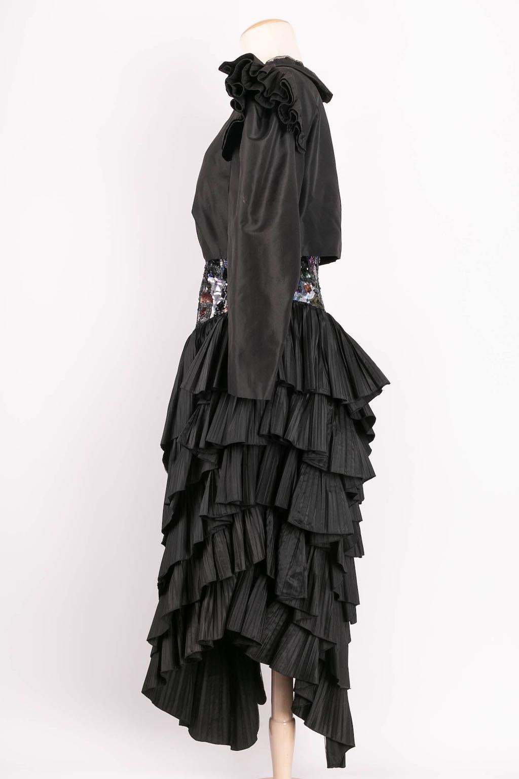 Loris Azzaro Asymmetrical Bustier Dress and its Bolero For Sale 4