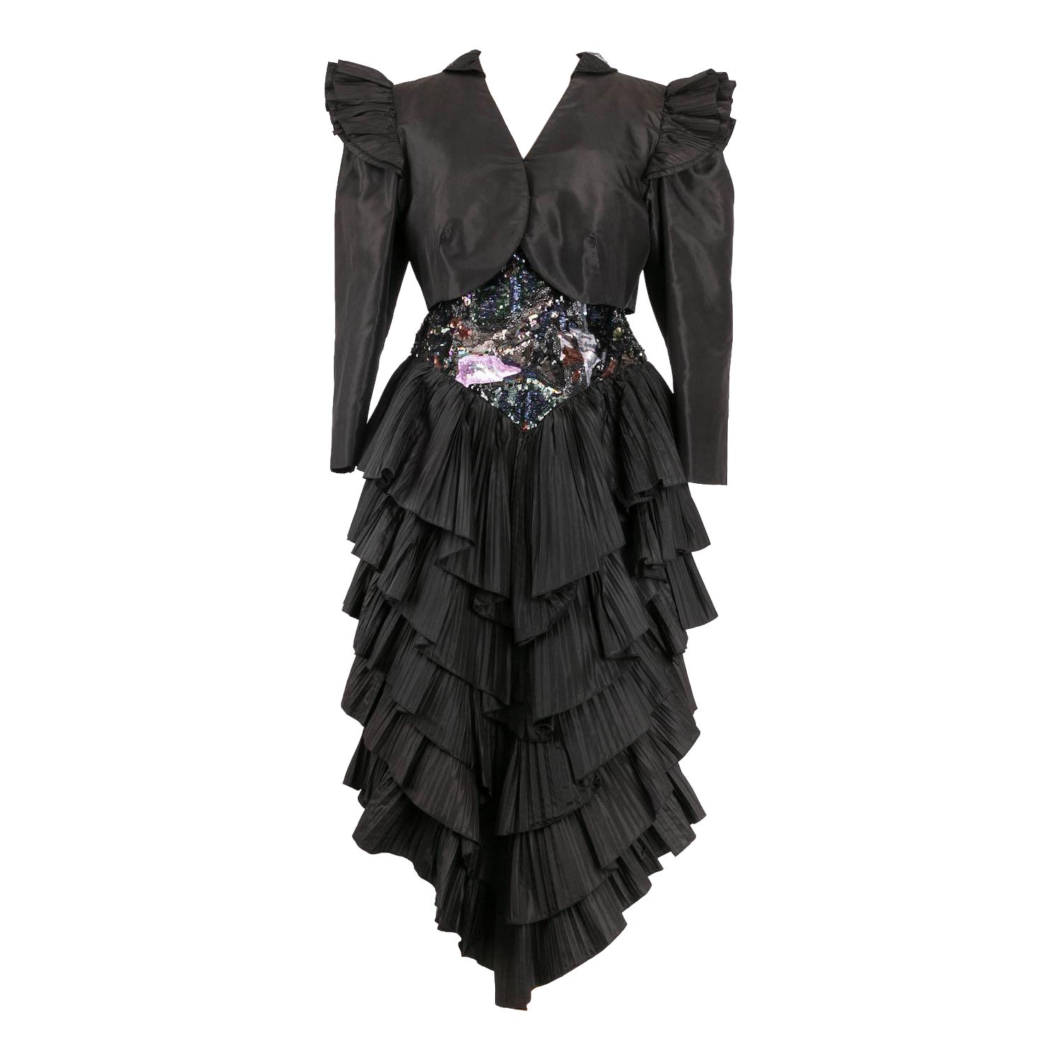 Asymmetrisches Bustierkleid und sein Bolero von Loris Azzaro