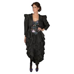 Loris Azzaro Asymmetrical Bustier Dress and its Bolero