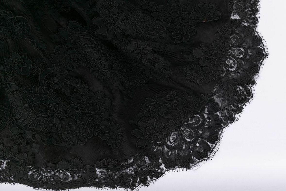 Loris Azzaro Black Guipure Embroidered Set For Sale 9